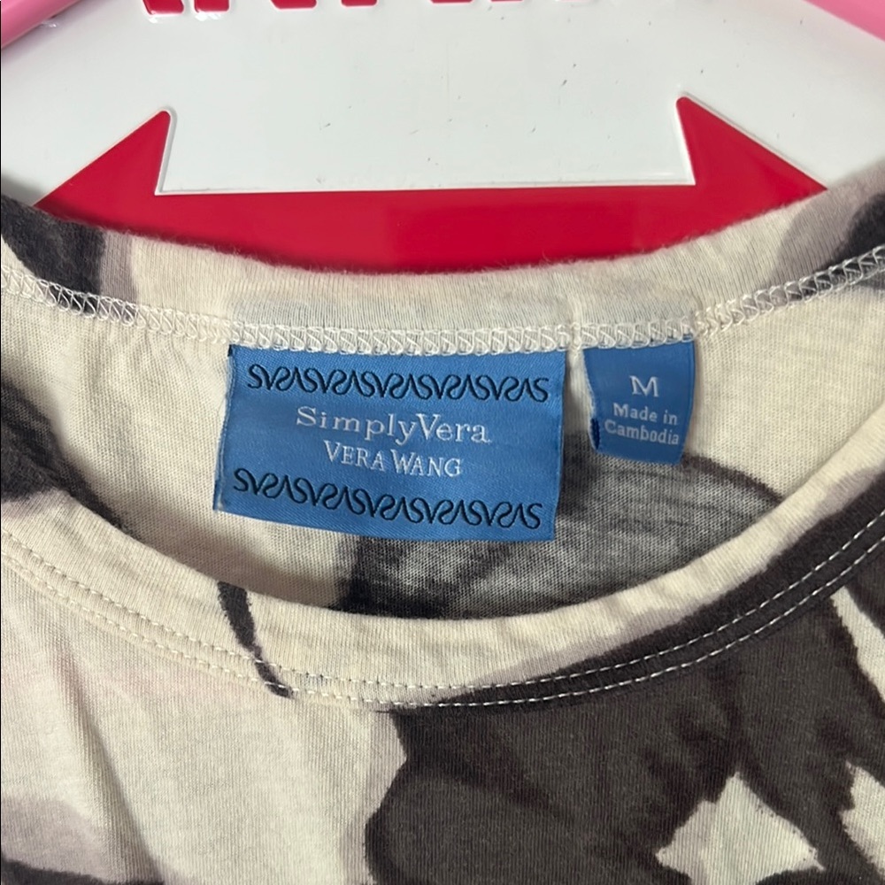 Simply Vera Vera Wang Black and White Short Sleeve Tee